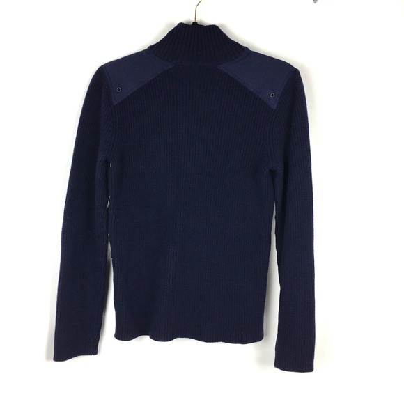 LRL Ralph Lauren Active Womens Navy Ribbed Sweater M Nautical Half Toggle Nwt - Picture 3 of 9